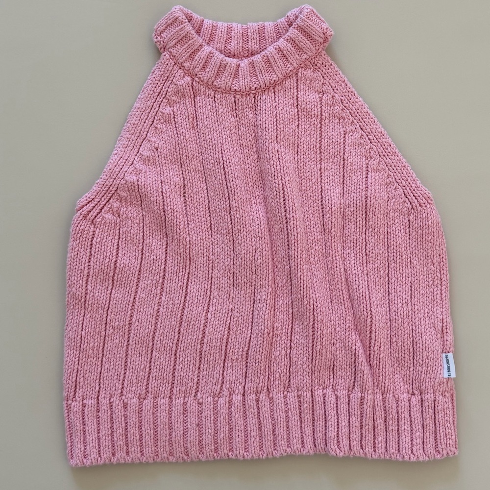 Le Bon Shoppe Pink Sleeveless Knitted Top